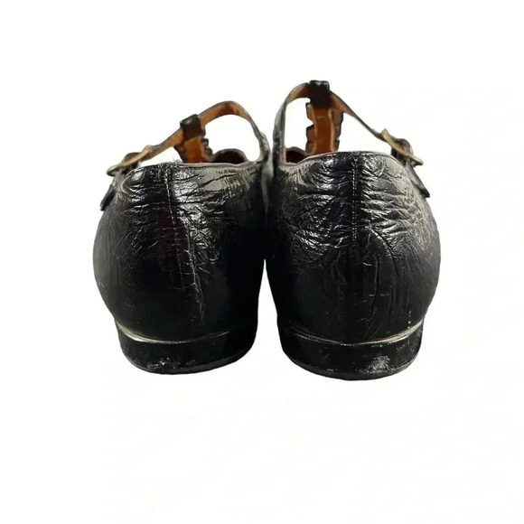 CHIE MAHARA Black Patent Mary Jane T Strap Flats Size 38/7.5 - Picture 5 of 9